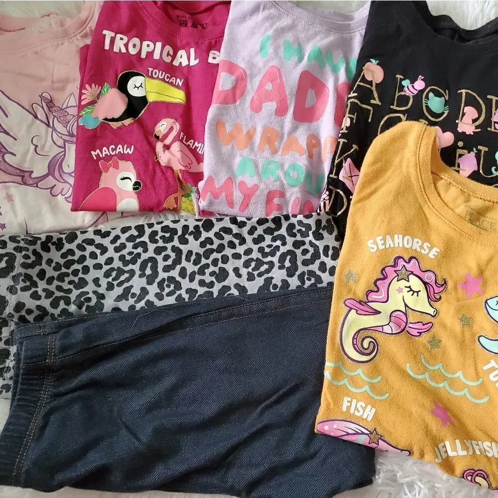 Children's Place Toddler Girl's Pant and Shirt Bundle Size 5T  7 pieces